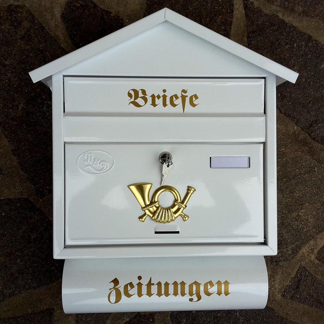 Stabiler Briefkasten Modell Spitzdach, Premium-Qualität, mit Schutzlackierung Verschiedene Modelle X