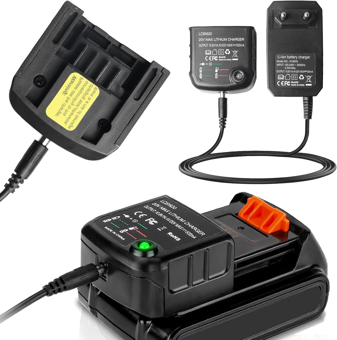 18V/20V Ladegerät Kompatibel Mit Black & Decker, Ladegerät Lithium-Akku Lithium-Ionen-Ladegerät BL20