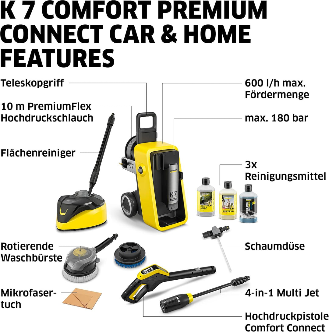 Kärcher Hochdruckreiniger K 7 Comfort Premium Connect Car & Home, max. 180 bar, Fördermenge: 600 l/h