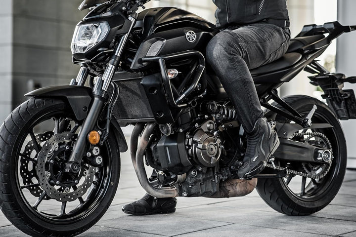 SHIMA SX-6 Men, Motorradsteifel Herren | Verstärkte Leder Motorradschuhe mit Seitlichem Reissverschl