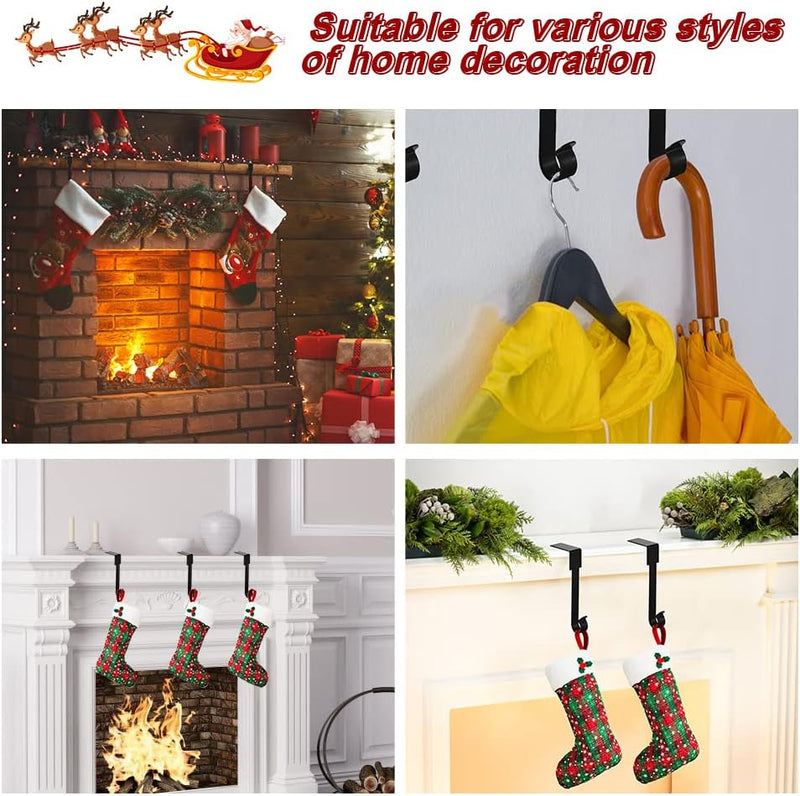 Weihnachtsstrumpf Haken, OLRWSLG 4 Stück Weihnachtssocken Halter Metall Weihnachten Strümpfe Hängeha