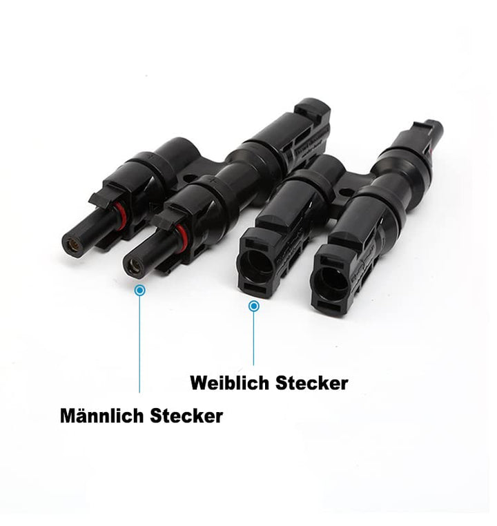 Y Stecker Männlich/Weiblich, Solar Photovoltaik Steckverbinder, T-Typ Solarstecker, Solarpanel Kabel