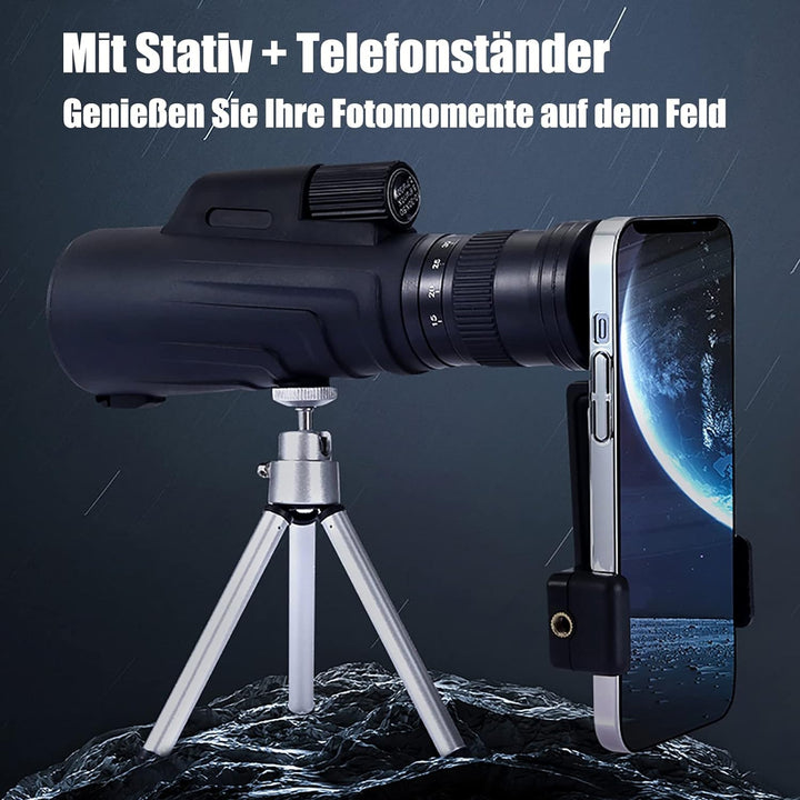 Monokular Teleskop 10-30x50 ED Zoom Monokulare Nachtsicht, IPX7 Stickstoffgefüllt und Wasserdicht mi
