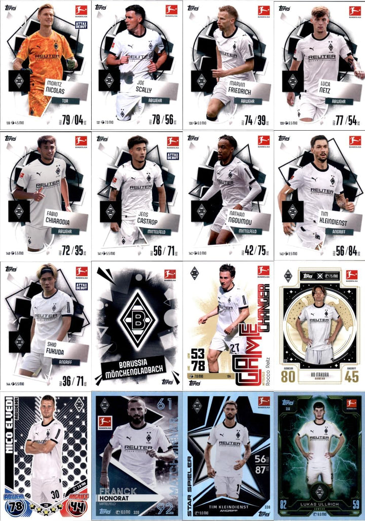 Bundle mit Topps Match Attax Bundesliga - 2025/26 - Mannschaftspaket - Borussia MÖNCHENGLADBACH + Ex