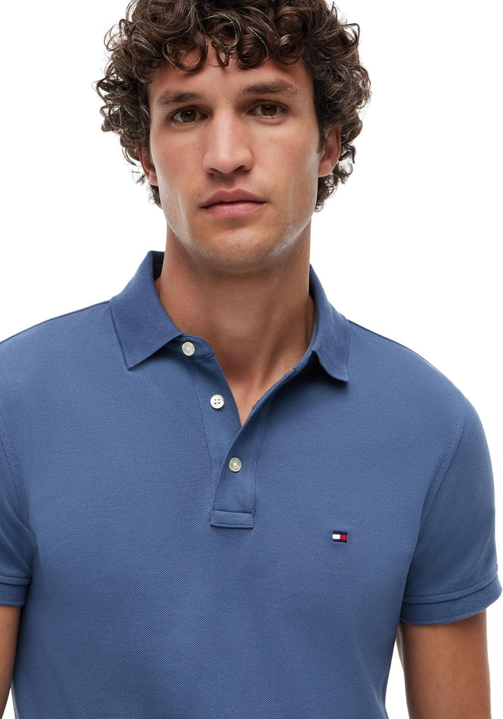 Tommy Hilfiger Herren Poloshirt Kurzarm 1985 Slim Slim Fit XS Blue (Aegean Sea), XS Blue (Aegean Sea