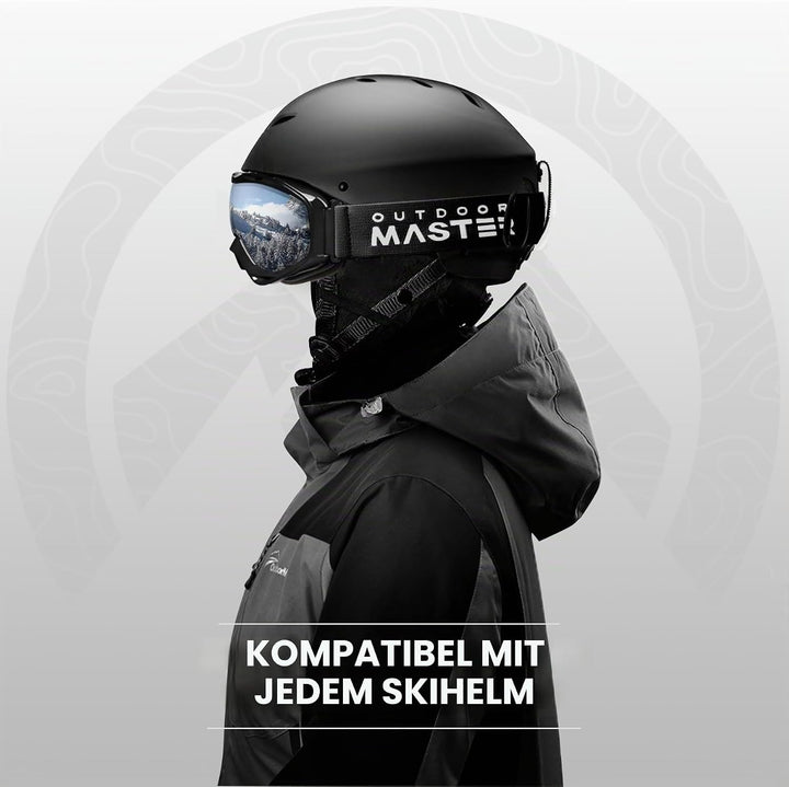 OutdoorMaster Unisex Skibrille OTG für Damen und Herren, Snowboard Brille Schneebrille 100% UV-Schut