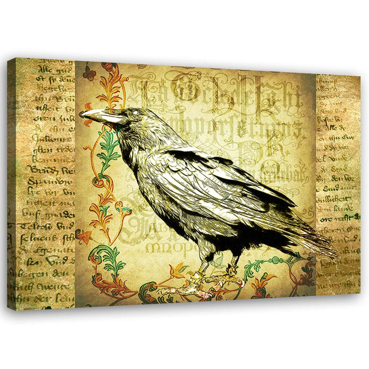 Feeby Wandbild Manuskript Druckbild Leinwandbild Vogel Beige 70x50 cm M14242 70x50 cm, M14242 70x50