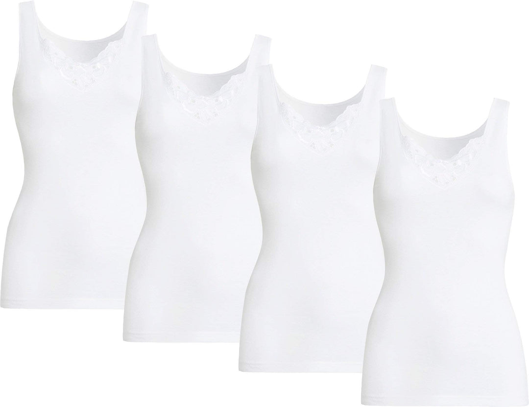 Con-ta Damen-Unterhemd 4er-Pack weiss Grösse 40
