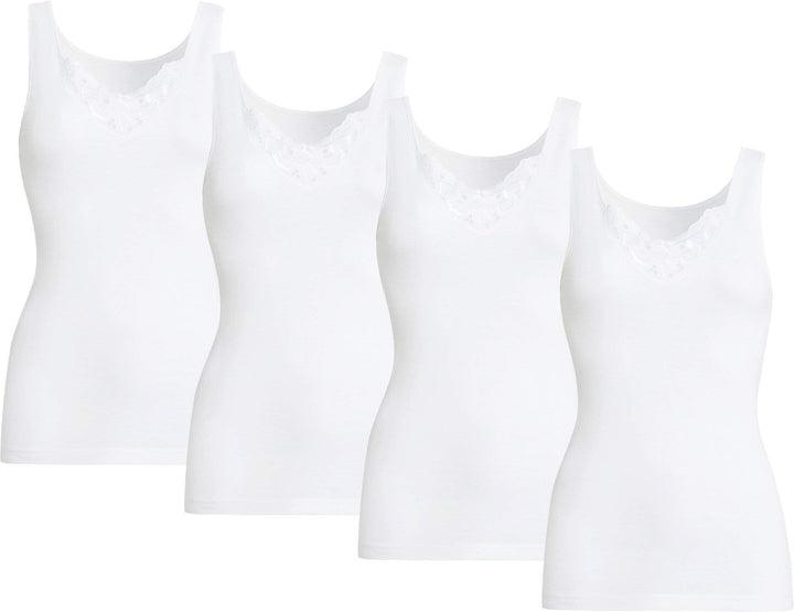 Con-ta Damen-Unterhemd 4er-Pack weiss Grösse 40