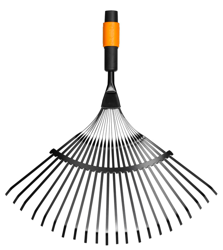 Fiskars Fächerbesen, Werkzeugkopf, Mit 20 Zinken, Breite: 56 cm, Stahl-Zinken, Schwarz/Orange, QuikF
