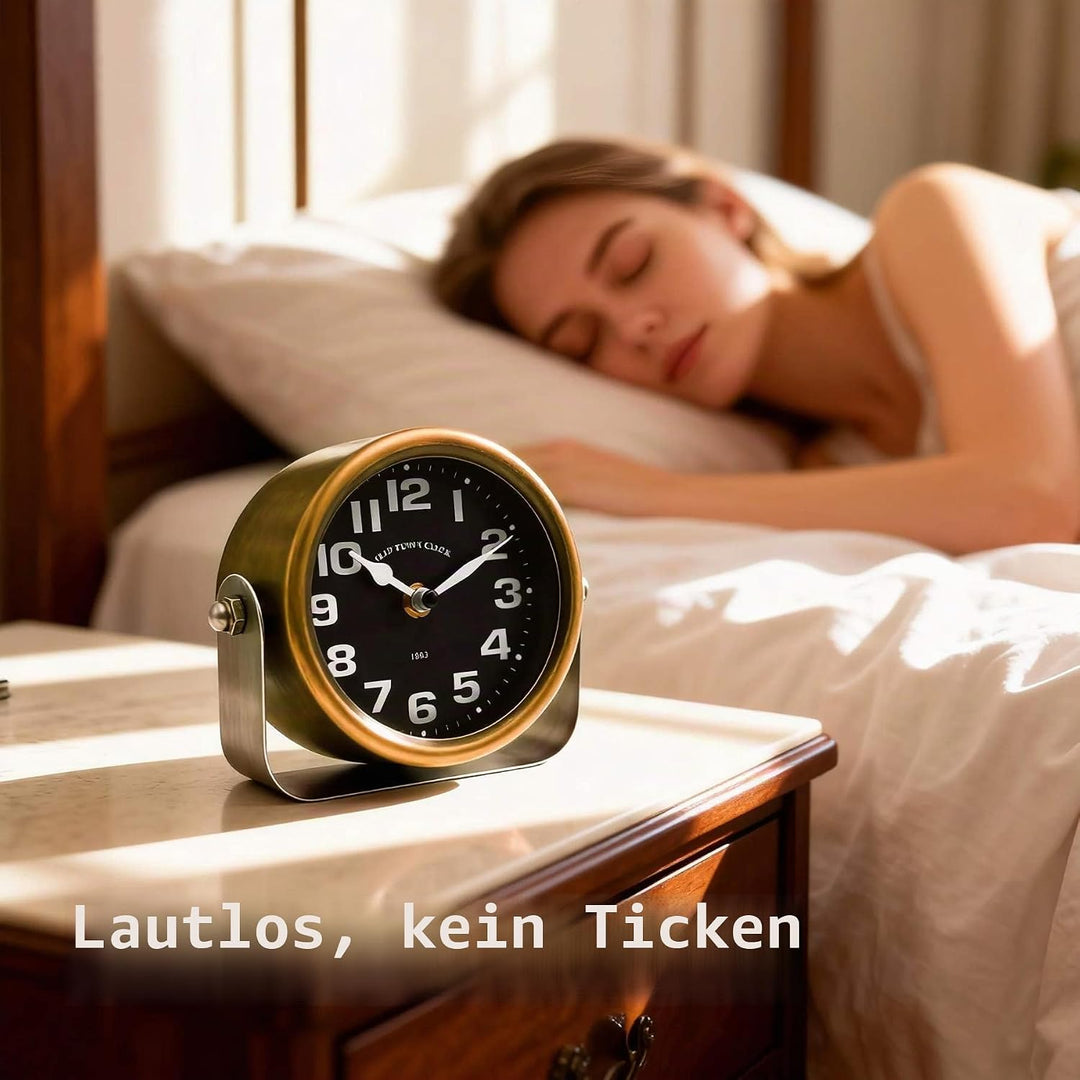 YOUKI Vintage Standuhr klein Tischuhren kaminuhr,Standuhren Analog Kaminuhren,Tischuhr Retro, Batter