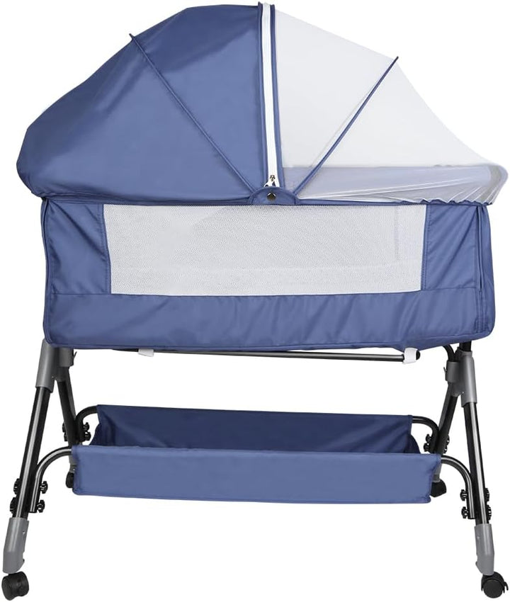 Kedia Babywiege mit Moskitonetz, Babybett & Reisebett mit Rollen, Babybett für Wiegen, höhenverstell