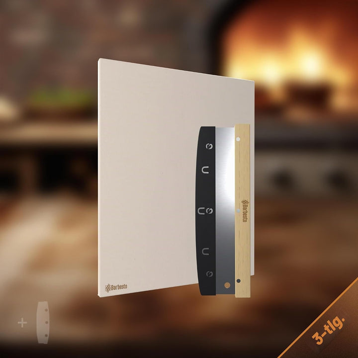 CLP Pizzastein eckig aus Cordierit mit Rezeptbuch für Backofen &amp; Grill 38x30 cm I Einzeln oder als S