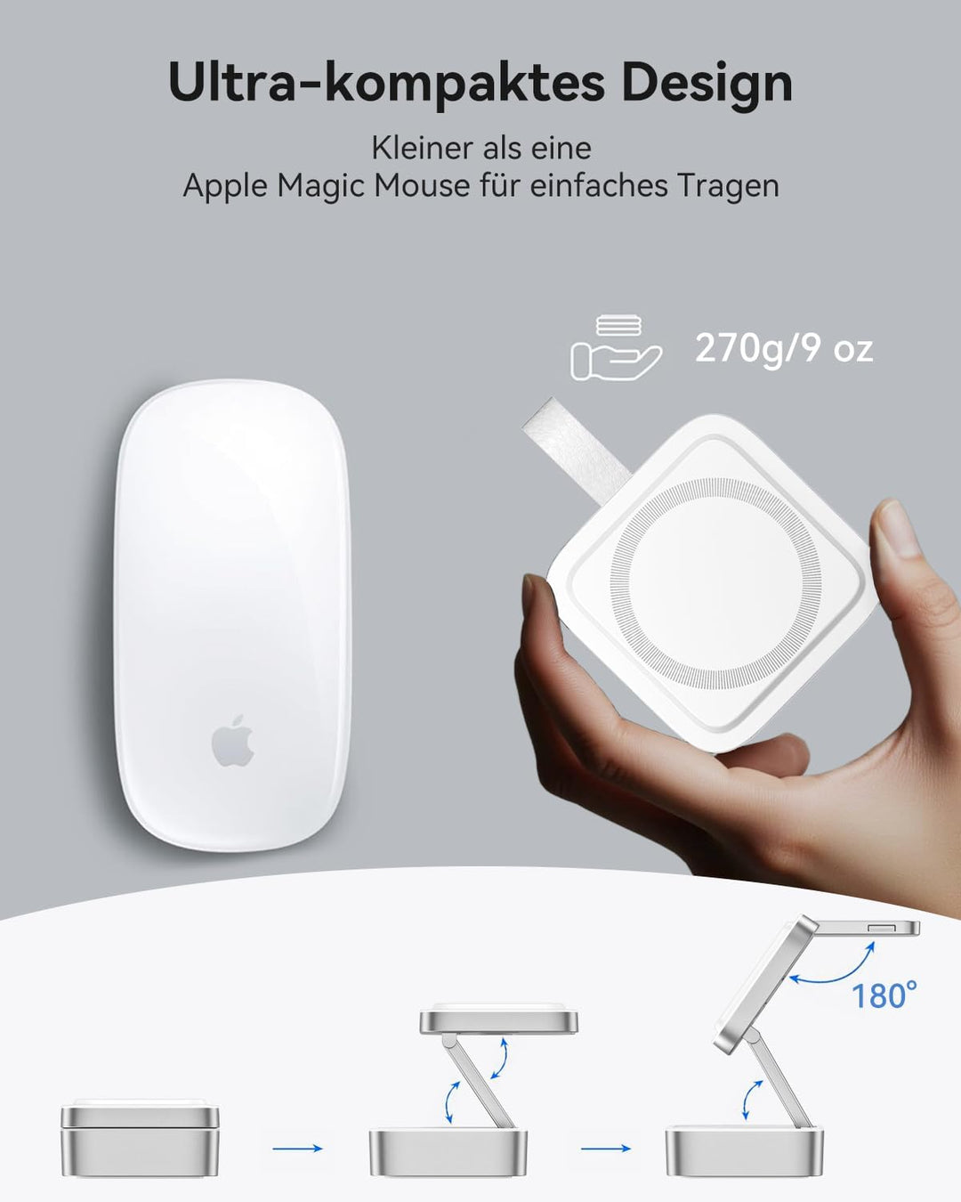3-in-1-Ladestation für Apple, magnetisches faltbares kabelloses Ladegerät mit Mag-Safe für iPhone 17