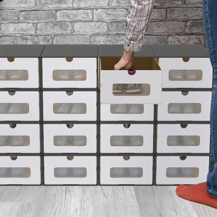 20 Stück Schuhaufbewahrung mit Sichtfenster Aufbewahrungsbox Schuhboxen Sneakerbox Storage Box Schuh