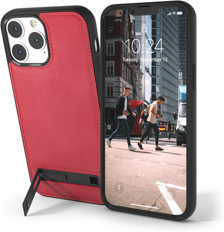 Snakehive Metro Lederhülle für Apple iPhone 13 Pro Max || Echtleder Handyhülle mit Standfunktion ||