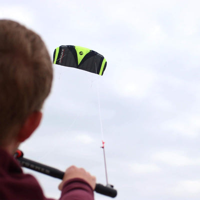 Wolkenstürmer® Paraflex Trainer 3-Leiner Lenkmatte 3.1 Neongrün - „Ready to Fly“ Kite Drachen inkl.