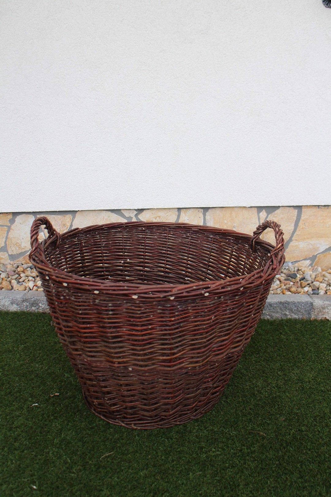 Marcus Erntekorb aus Weide mit Henkel Weidenkorb Obstkorb Gartenkorb Kartoffelkorb Holzkorb Kaminhol