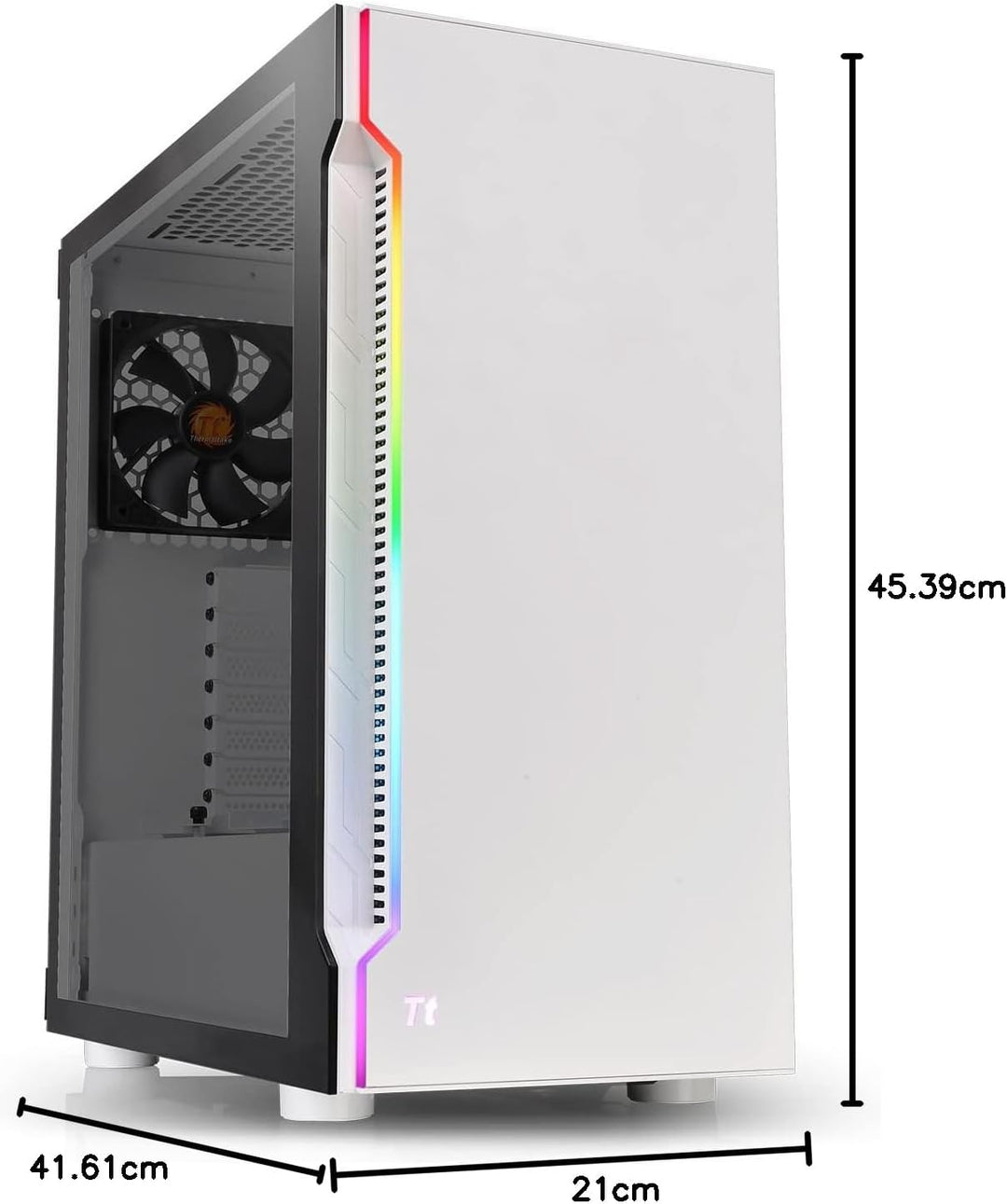 Thermaltake H200 TG RGB ATX PC-Gehäuse | 1 vorinstallierter 120mm Lüfter | Tempered Glass | Weiss