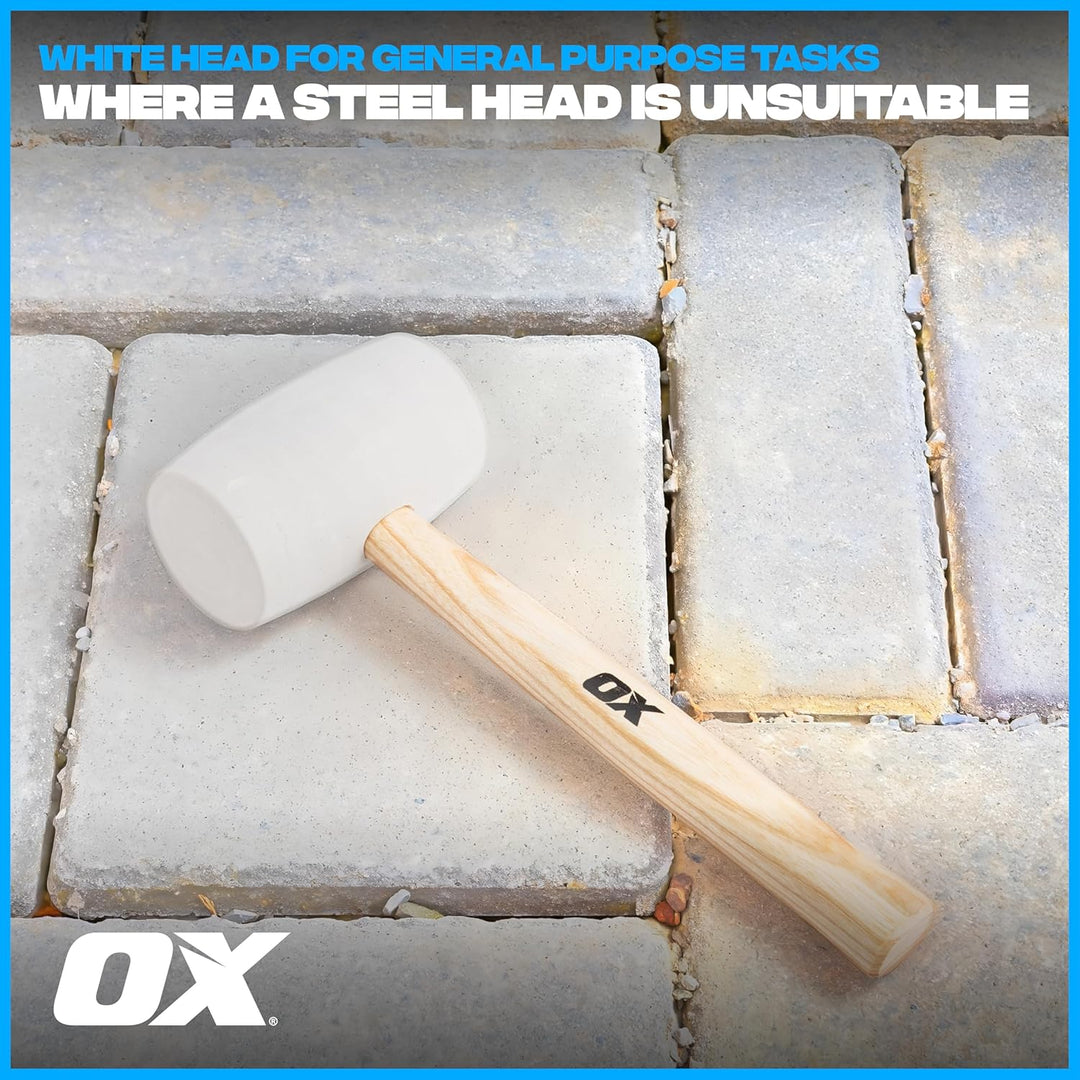 OX Pro White Rubber Mallet - 32 oz 32 oz White, 32 oz White