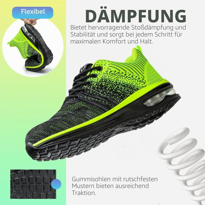 Nasogetch Sicherheitsschuhe Damen Herren Stahlkappenschuhe Arbeitsschuhe Sportlich Atmungsaktiv 37 E