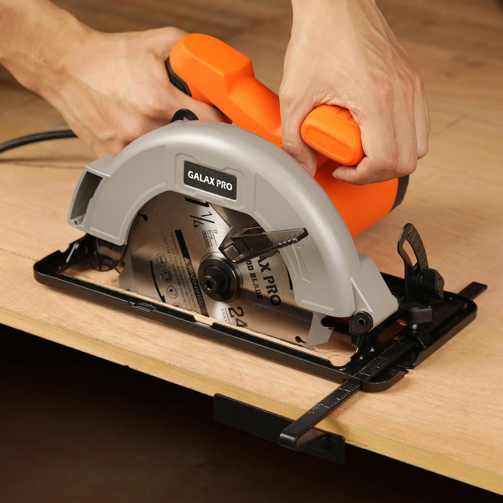 GALAX PRO Kreissäge, 1400W Maximale 6000RPM, Einstellbare Schnitttiefe und -winkel: 62 mm (90°) - 48