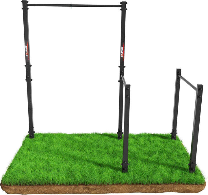K-Sport: Stationäre Outdoor Klimmzugstange + Dip Station I Wetterfeste Kraftstation mit Pull-Up Bar