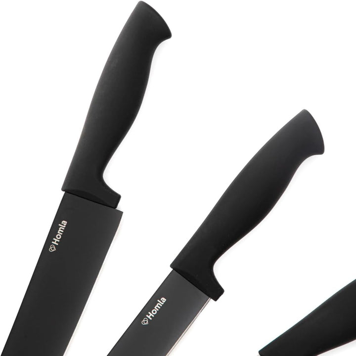 HOMLA Coxa Messerset von 6 - Klinge aus Rostfreiem Stahl - 6 Messer und Aufbewahrungsblock - Ergonom