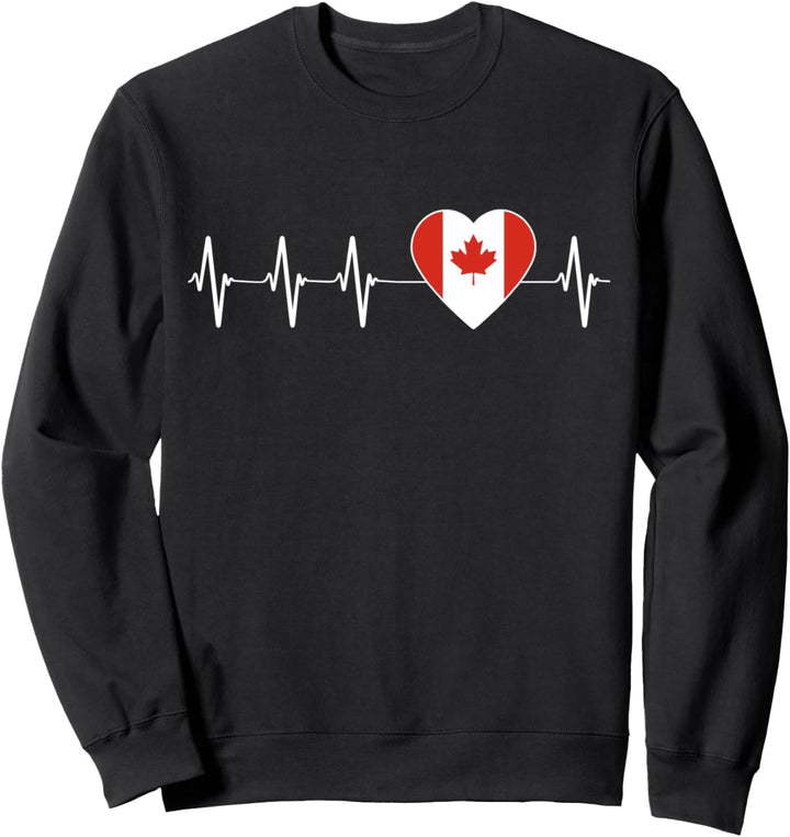 Kanadischer Herzschlag Ich liebe Kanada Flagge Herzpuls Sweatshirt