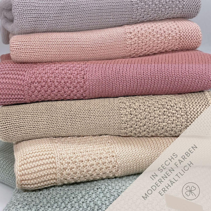 DIKOS® Babydecke *100%* GOTS Bio Baumwolle Cappuccino | weiche Herbst/Winter Neugeborenen Decke Mädc
