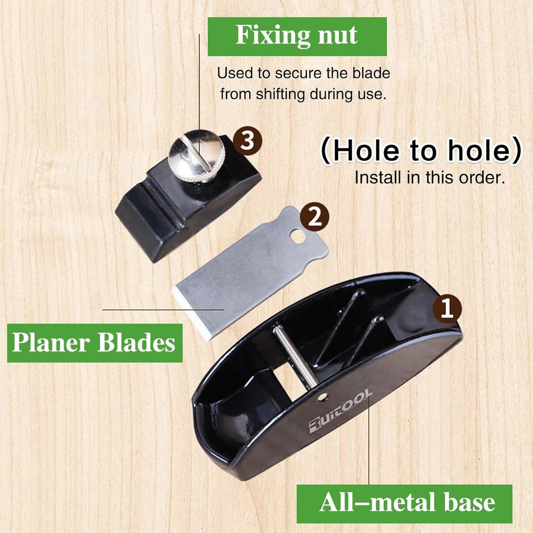 FZYCOM Mini Hobel Holz mit 2Pcs Klinges, Handhobel Klein, Holzhobel, Mini Holzhobel, Schreinerflugze