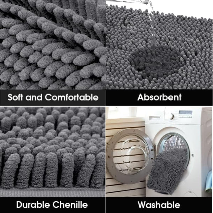 Saugfähige Chenille Fussmatte für den, rutschfeste Badematte, schlammiger Hund, waschbare Matte, sch