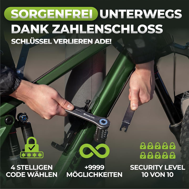 TITANLOCK Fahrradschloss Faltschloss Diebstahlsicher [Individueller Pin] Zahlenschloss Schnelle + Le