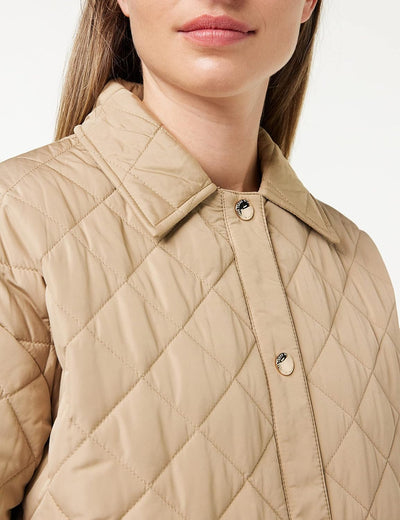 Tommy Hilfiger Damen Quilted Sorona Short Shacket Jacke S-M Beige, S-M Beige