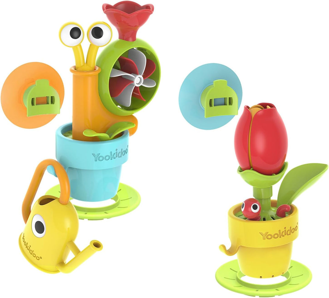 Yookidoo Baby-Badespielzeug für Kleinkinder (Alter 1–3 Jahre), Gartenabenteuer-Set, Schnecke und Blu