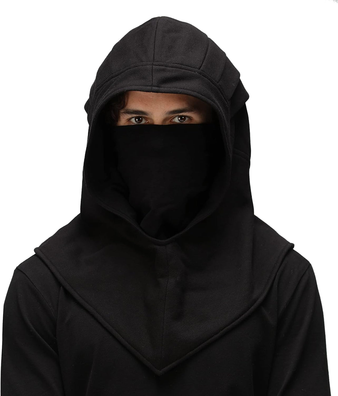 Mortal Ninja Black Combat Hood Samurai Maske Skorpion Kostüm Sub Zero Cosplay .., Schwarz , One size