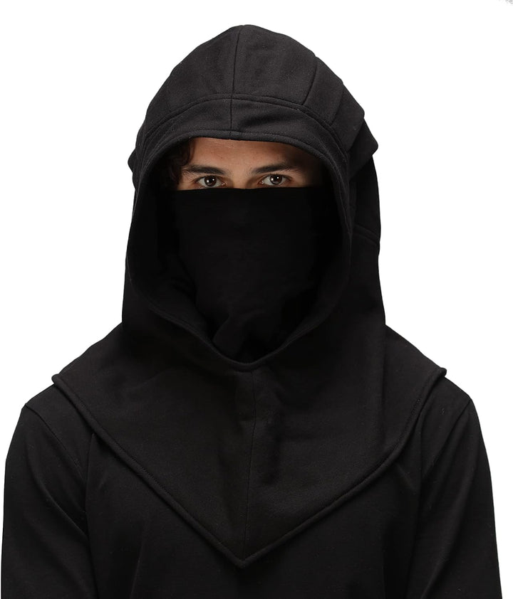 Mortal Ninja Black Combat Hood Samurai Maske Skorpion Kostüm Sub Zero Cosplay .., Schwarz , One size