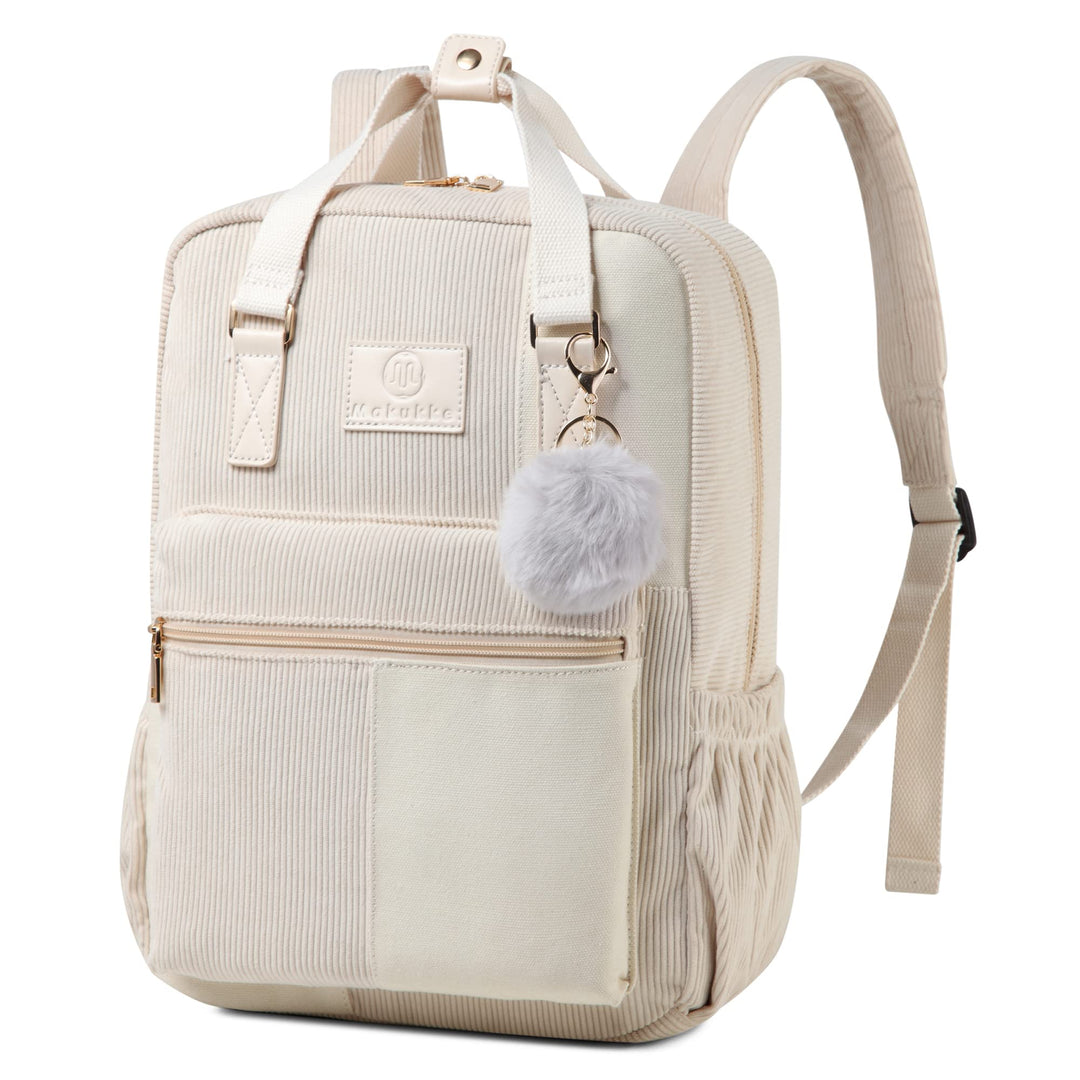 Makukke Rucksack Damen&Herren, Cord Daypack Anti-Theft Tasche Casual Schultasche Citytasche, für Sch
