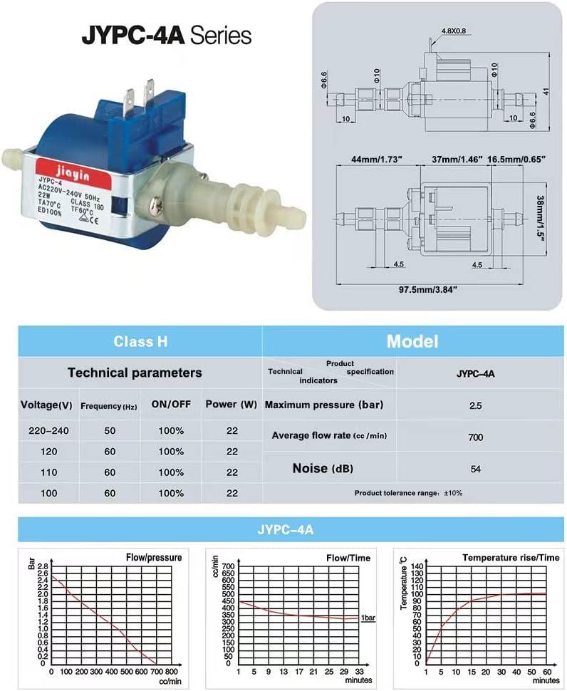 JYPC-4 22 W AC 220 V – 240 V Original-Wasser-Saugpumpe für Bügeleisen, Dampfmopp, Kleidungsdampfer