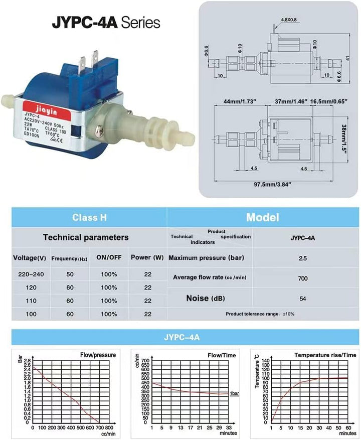 JYPC-4 22 W AC 220 V – 240 V Original-Wasser-Saugpumpe für Bügeleisen, Dampfmopp, Kleidungsdampfer