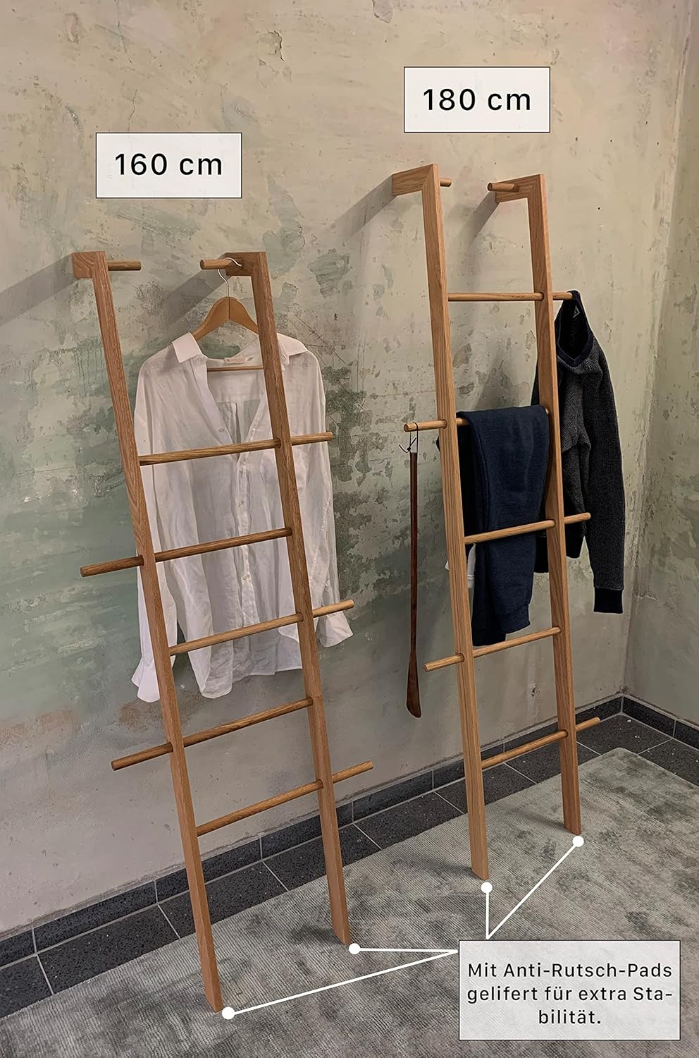Kleiderleiter & Kleiderständer Holz, Handtuchleiter & Handtuchhalter aus Massivholz, Designer Holzle