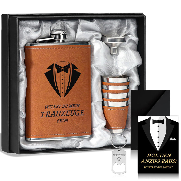 Trauzeugen Flachmann Willst Du Mein Trauzeuge Sein Geschenk Trauzeugen Karte 8oz Flachmann Mit Gravu