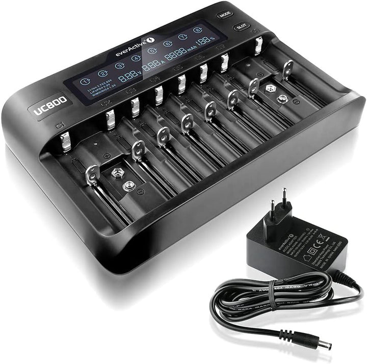 Charger for Cylindrical Li-ion and NI-MH Batteries everActive UC-800