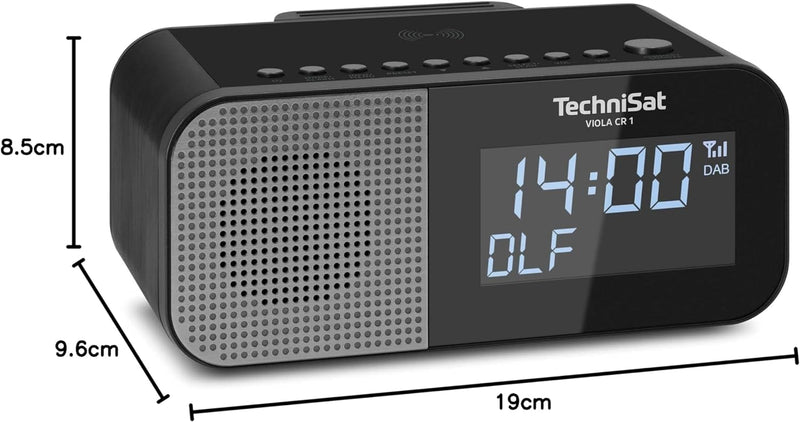 TechniSat VIOLA CR 1 – DAB+ Radiowecker mit Wireless Charging (UKW, Zwei Wecktimer, Snooze, Sleeptim