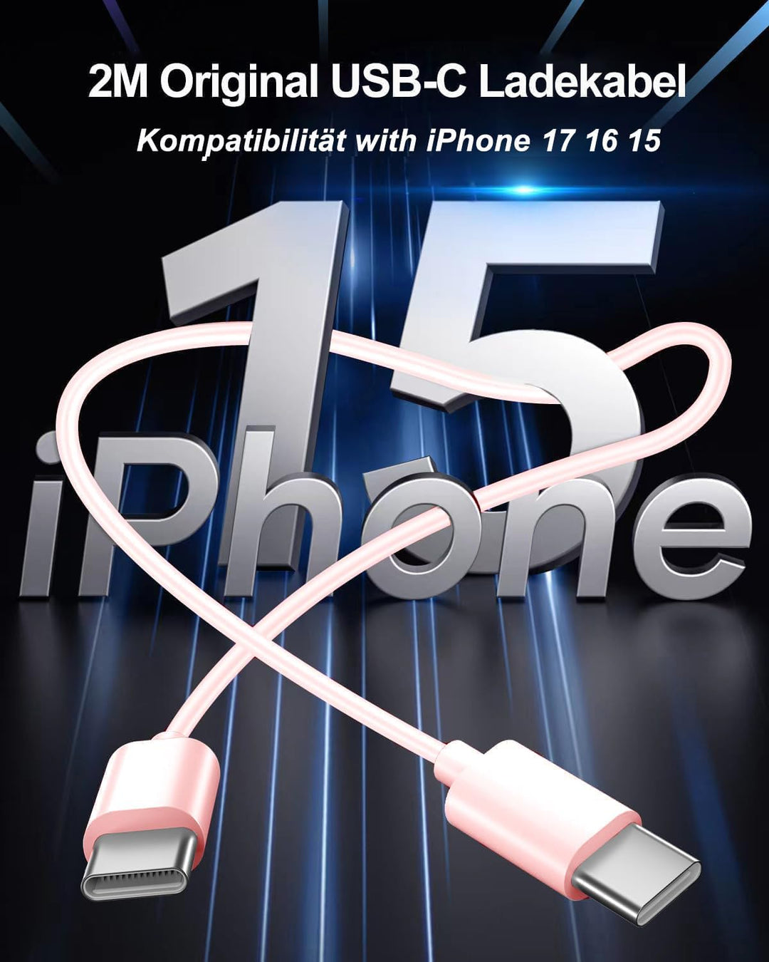 USB C Ladegerät Ladekabel für iPhone 17 16 16e 15/17 16 15 Pro/17 16 15 Pro Max/Plus,2Pack 25W USB C