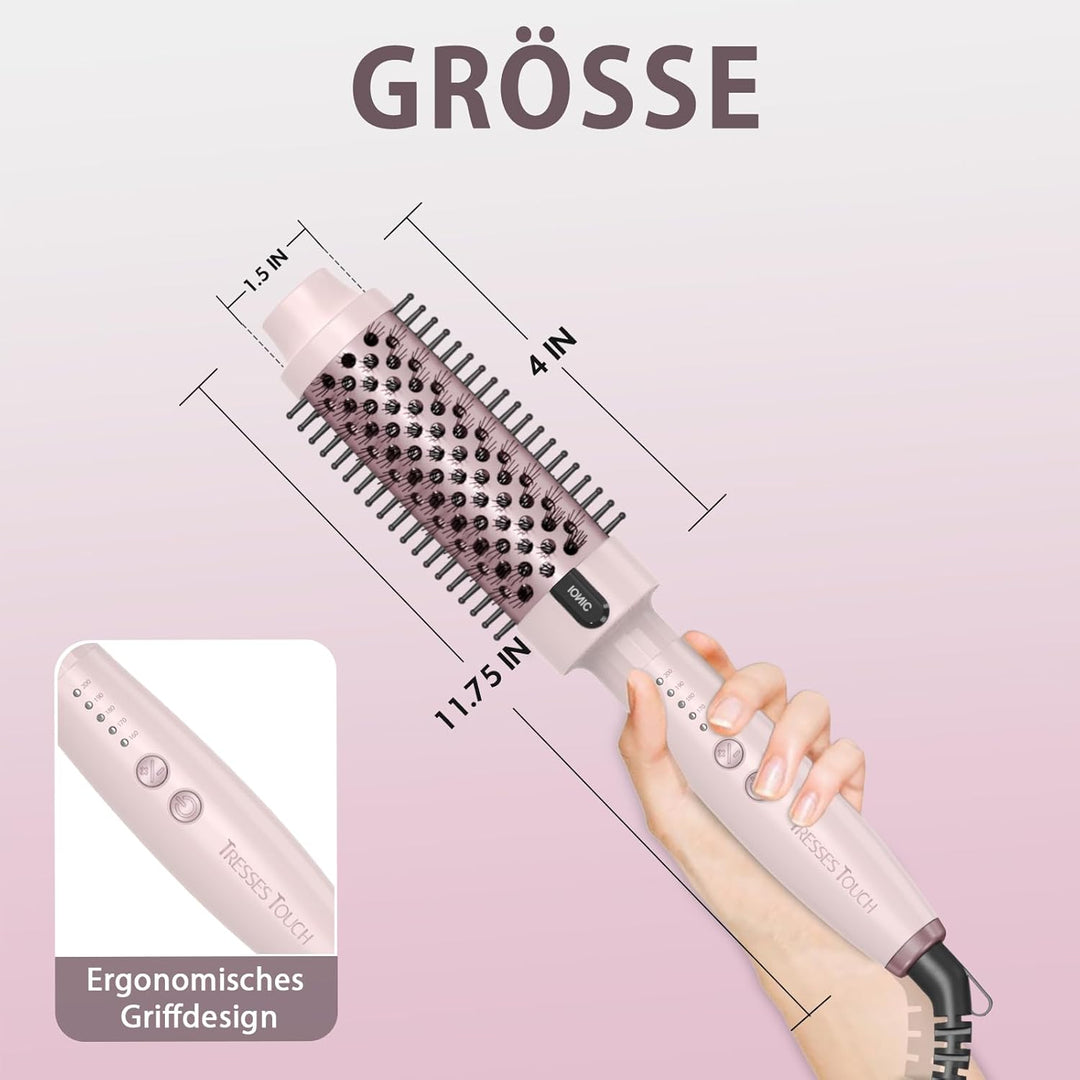 Thermal Brush, Thermobürste Negativ-Ionen, Elektrische Rundbürste mit 5 Temperaturstufen, Stylingbür
