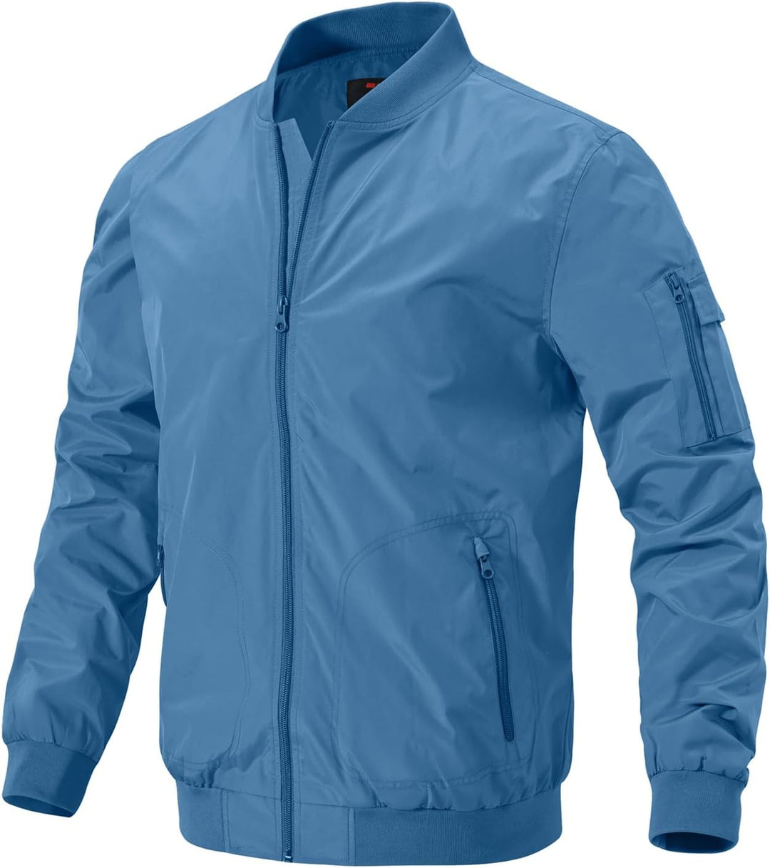 Herren Jacken Leichte Windbreaker Übergangsjacke Bomberjacke Frühling Herbst Fliegerjacke Stehkragen