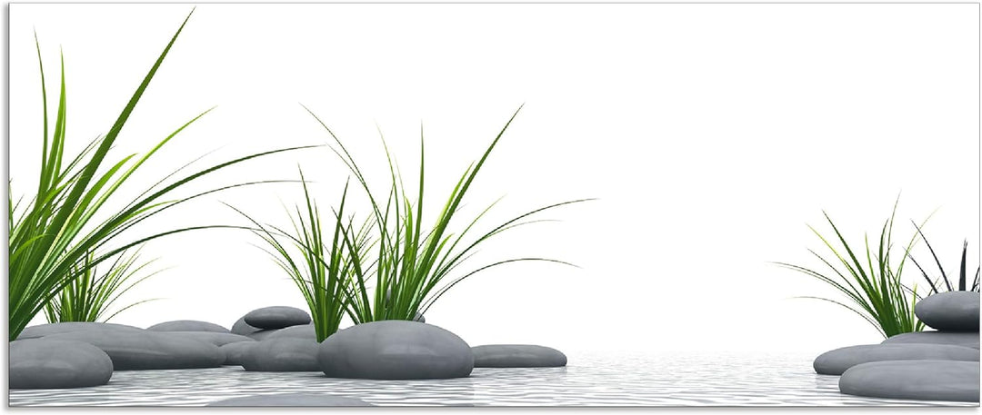 ARTland Spritzschutz Küche aus Alu für Herd Spüle 120x50 cm (BxH) Küchenrückwand mit Motiv Natur Zen