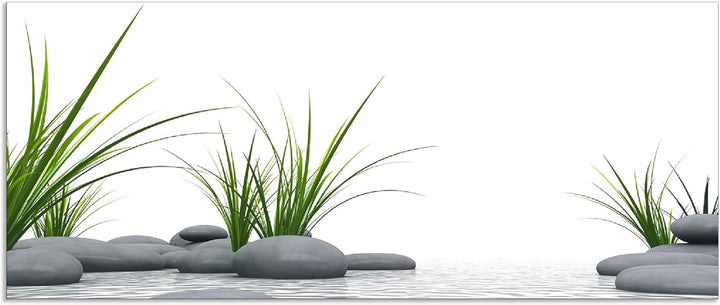 ARTland Spritzschutz Küche aus Alu für Herd Spüle 120x50 cm (BxH) Küchenrückwand mit Motiv Natur Zen
