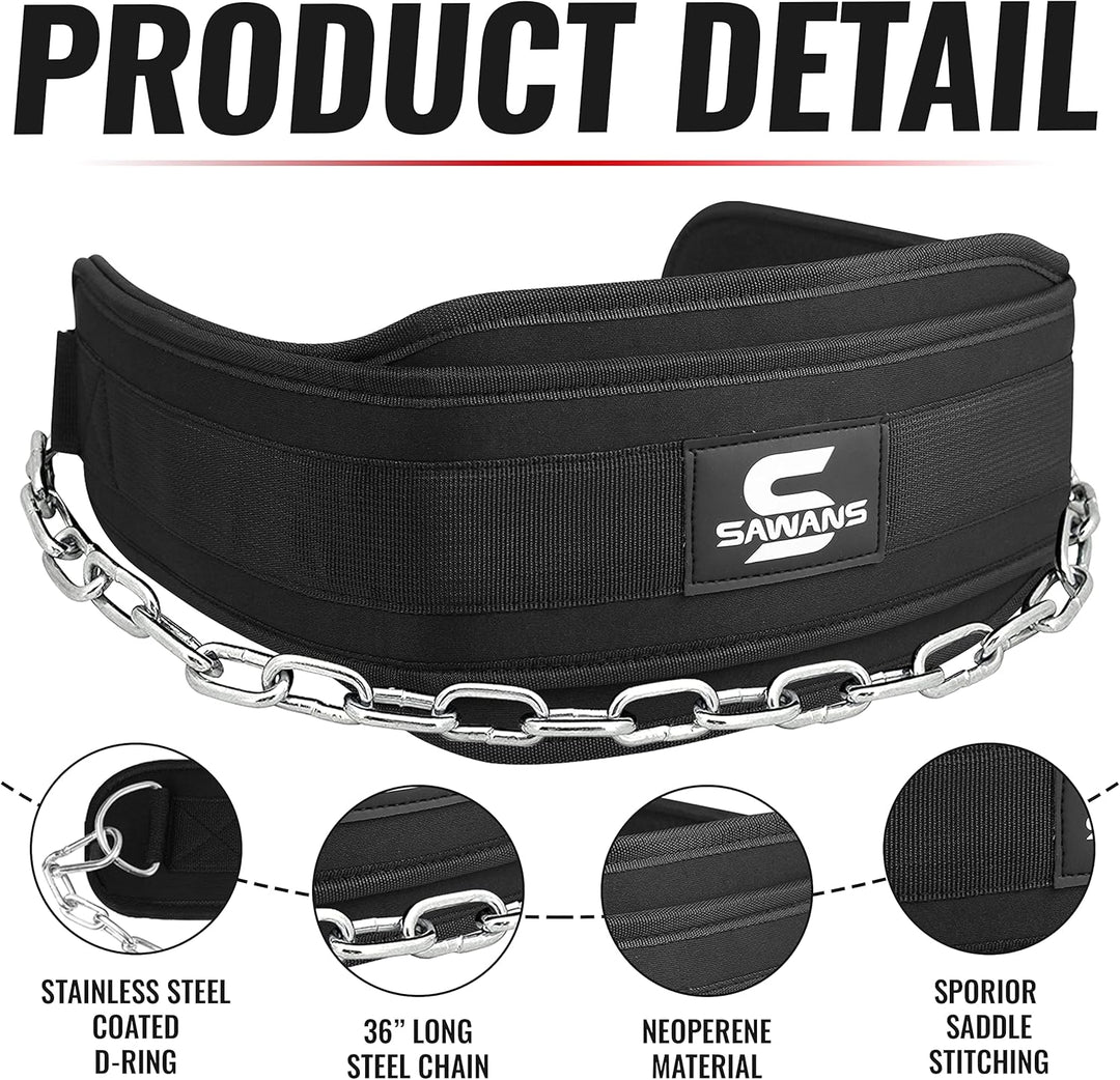 Dip-Gürtel mit 91,4 cm Heavy Duty Bodybuilding Gewichtheben Dip Stahlkette für Klimmzüge Übung Fitne
